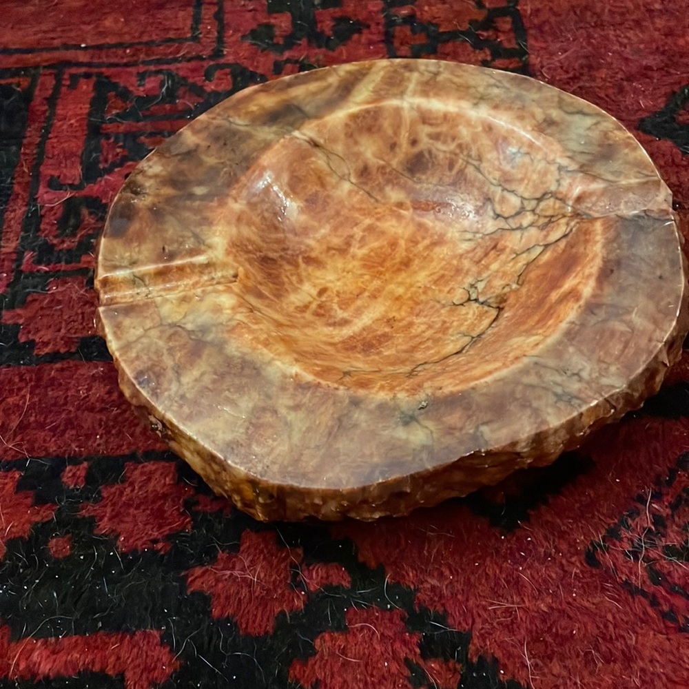 Vintage alabaster ashtray / catchall